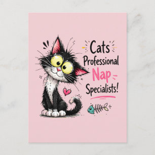 Grappige Tuxedo Kat Professionele Slaap Specialist Briefkaart