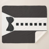 Grappige Tuxedo 🎩 Minimalistisch Elegant Sherpa Deken (Voorkant (horizontaal))