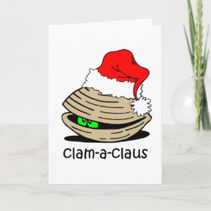 Grappige tweekleppig schelpdierKerstmis Feestdagen Kaart