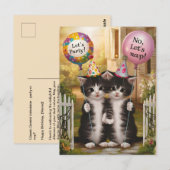 Grappige Tweelingen Sterrenbeeld Verjaardag Katten Briefkaart (Voorkant / Achterkant)