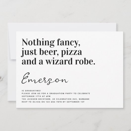 Grappige typografie Geen fancy grad-feestje Kaart (Voorkant)