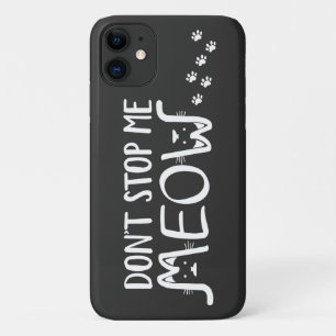 Grappige typografie met kat van zwart-wit ontwerp iPhone 11 hoesje