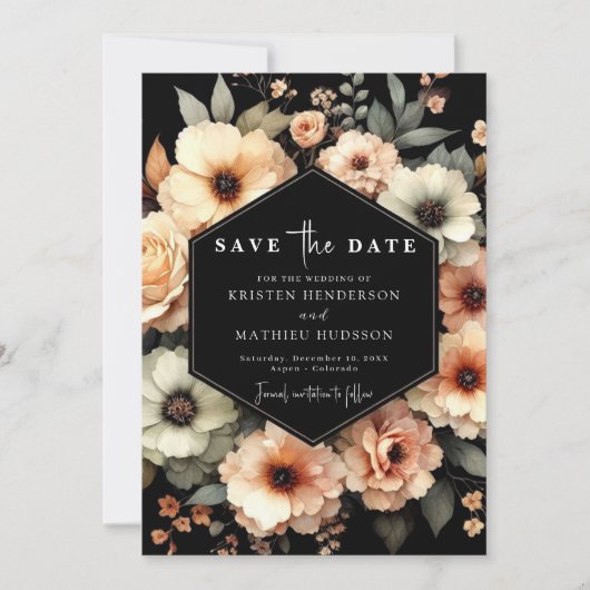 Grappige typografie Peach Wedding Save The Date (Voorkant)