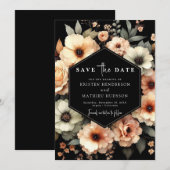 Grappige typografie Peach Wedding Save The Date (Voorkant / Achterkant)