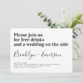 Grappige typografie zwart-wit bruiloft kaart (Staand voorkant)