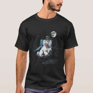 Grappige UFO Alien Cowboy Poodle Retro Western Hon T-shirt