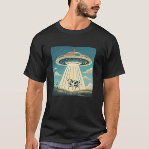 Grappige UFO- en koecombinatie voor galactische hu T-shirt