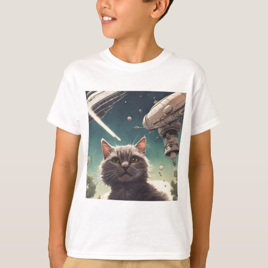 Grappige ufo kat t-shirt (Voorkant)