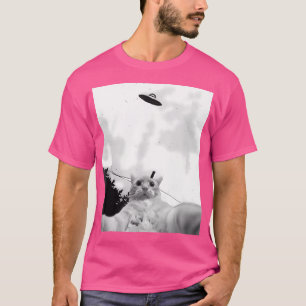 Grappige ufo kat t-shirt