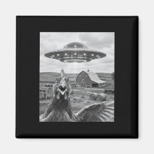 Grappige Ufo Kip Selfie Meme Ontmoet Alien In T Magneet