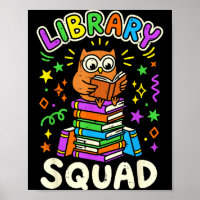 Grappige uil bibliotheek squad leest boek liefhebb