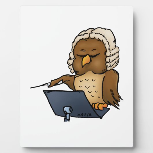 Grappige Uil Dirigent Cartoon Fotoplaat (Voorkant)