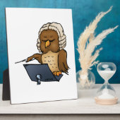 Grappige Uil Dirigent Cartoon Fotoplaat (Zijkant)