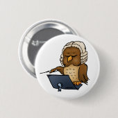 Grappige Uil Dirigent Cartoon Ronde Button 5,7 Cm (Voorkant /achterkant)