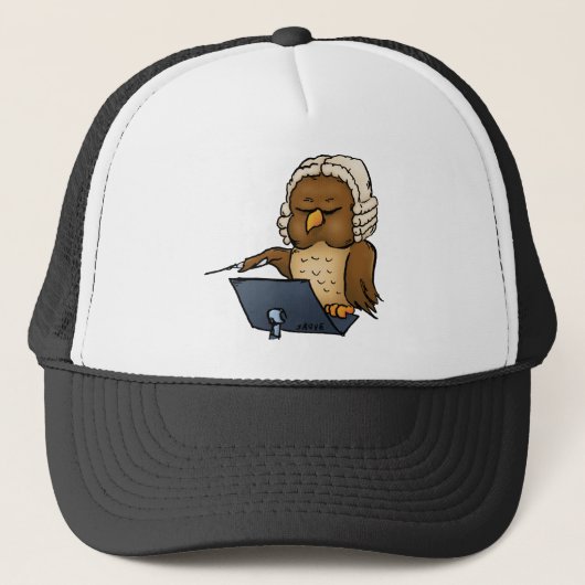 Grappige Uil Dirigent Cartoon Trucker Pet (Voorkant)