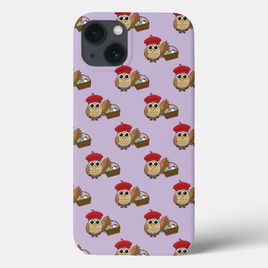Grappige Uil Easter Egg Hunt Patroon Case-Mate iPhone Case (Achterkant)