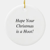 Grappige Uil Kerst Punt Keramisch Ornament (Achterkant)