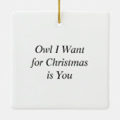 Grappige Uil Kerstmis Pun Keramisch Ornament (Achterkant)