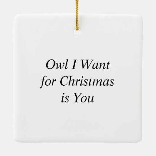 Grappige Uil Kerstmis Pun Keramisch Ornament (Achterkant)