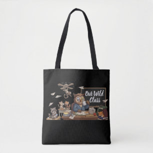 Grappige Uil Leraar Chaos - Whimsical Bosdieren Draagtas
