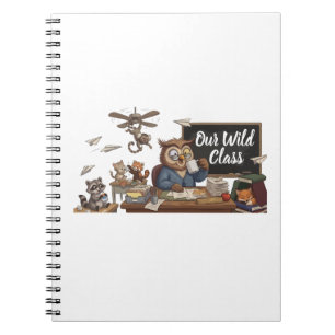 Grappige Uil Leraar Chaos - Whimsical Bosdieren Notitieboek