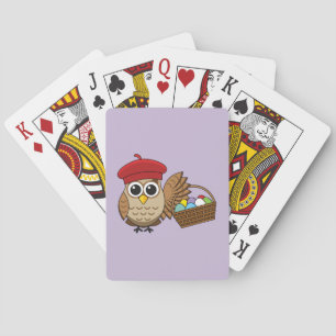 Grappige Uil Pasen Ei Hunt Pokerkaarten
