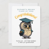 Grappige uil Sinaasappel Kinder Afstuderen terug n (Voorkant)