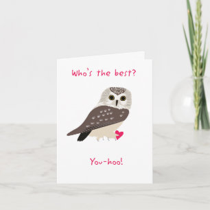 Grappige Uil Valentijn Kaart