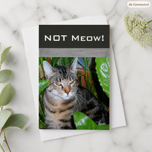 Grappige uitdrukking " Niet Miauw" Kat Notitiekaar Kaart