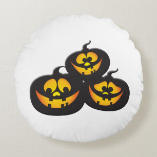 Grappige uitdrukkingen Halloween pompoenen Rond Kussen