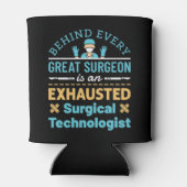 Grappige Uitgeputte Chirurgische Technoloog Scrub  Blikjeskoeler (Achterkant)