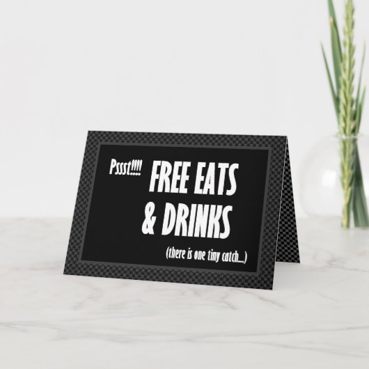 Grappige Uitnodiging voor Bruidsjonker Gratis Eten (Voorkant)