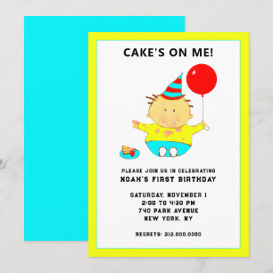 Grappige uitnodiging voor het eerste verjaardagsfe