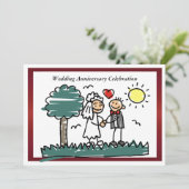 Grappige uitnodiging voor huwelijksverjaardag (Staand voorkant)