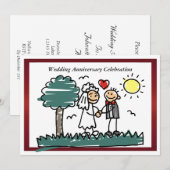 Grappige uitnodiging voor huwelijksverjaardag (Voorkant / Achterkant)