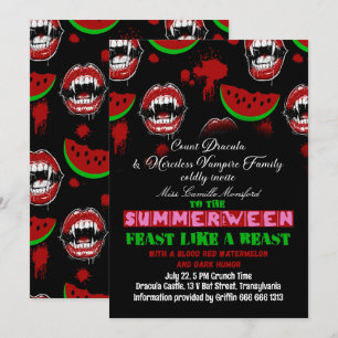 Grappige uitnodiging voor Summerween Vampier Feest