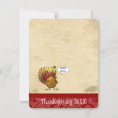 Grappige uitnodiging voor Thanksgiving-diner (Achterkant)