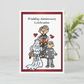 Grappige uitnodiging voor trouwverjaardag (Staand voorkant)