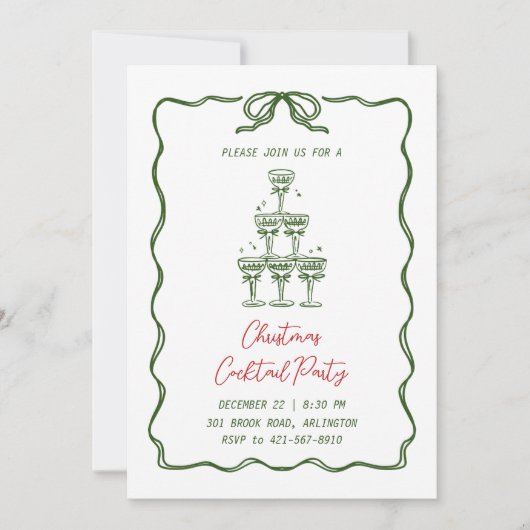 Grappige uitnodigingen voor een kerstcocktail (Voorkant)
