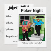 Grappige uitnodigingen voor pokeravondjes (Voorkant / Achterkant)
