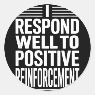 Grappige uitspraak, ik reageer op positieve bevest ronde sticker
