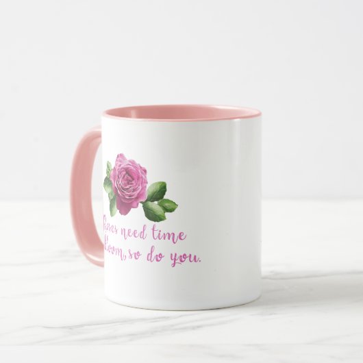 Grappige uitspraken over rozen en liefde mok (Voorkant links)