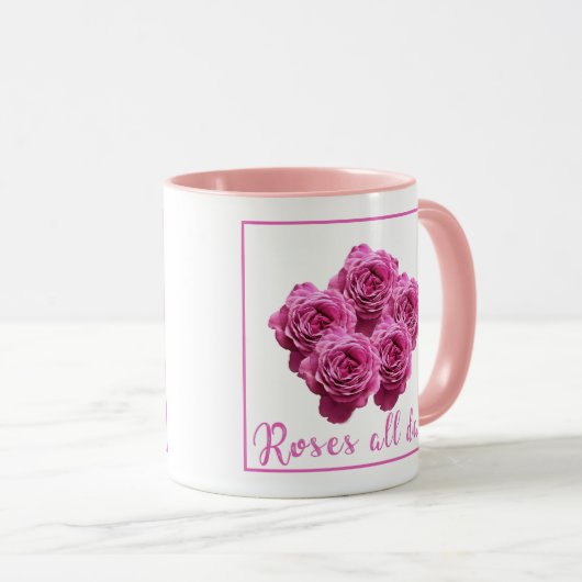 Grappige uitspraken over rozen en liefde mok (Voorkant rechts)