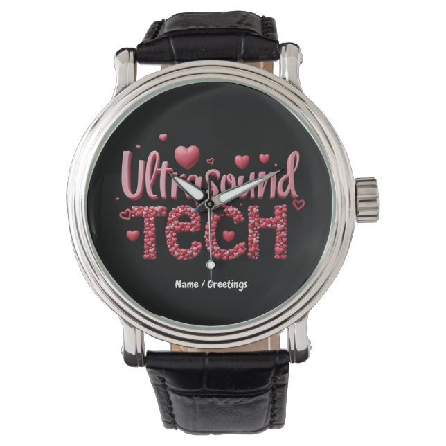 Grappige Ultrasound Tech Valentijnsdag Ideeën Horloge (Voorkant)