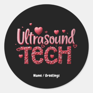 Grappige Ultrasound Tech Valentijnsdag Ideeën Ronde Sticker