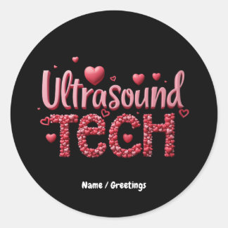Grappige Ultrasound Tech Valentijnsdag Ideeën Ronde Sticker