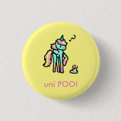 grappige uni poo-knop ronde button 3,2 cm (Voorkant)
