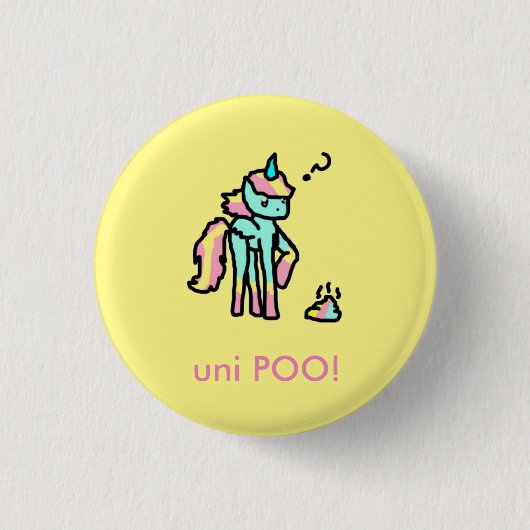 grappige uni poo-knop ronde button 3,2 cm (Voorkant)