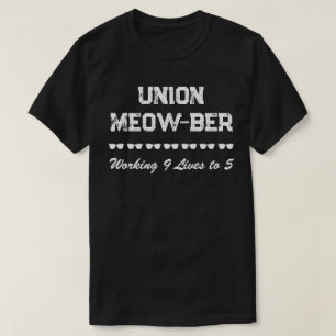 Grappige Unie Meow-ber Werken 9 Levens T-shirt
