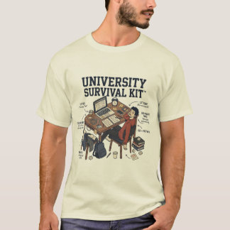 Grappige "Universitaire Survival Kit" Student T-shirt